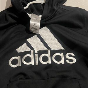 adidas Black Hoodie with White Logo Graphic